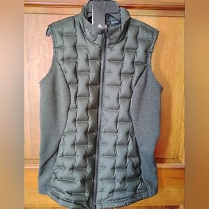 Adidas Green Quilted Vest with Zipper Small NWT
